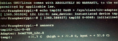 Temperature sensing using raspberry pi